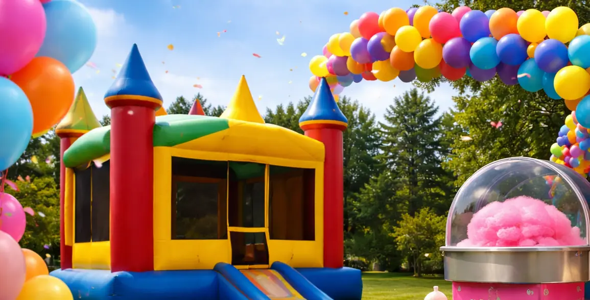 Kids jumping in bounce house