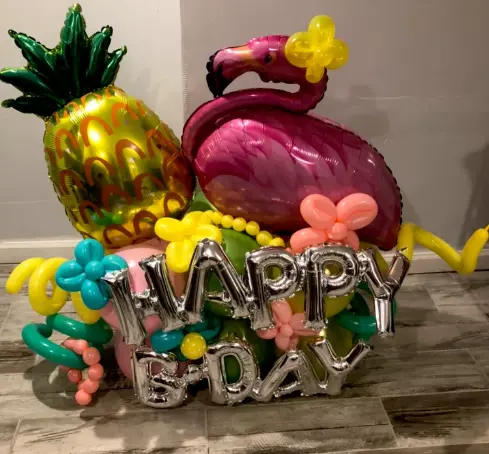 Princess themed balloon tower