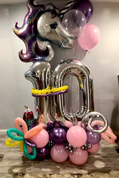 Colorful custom balloon bouquet arrangement